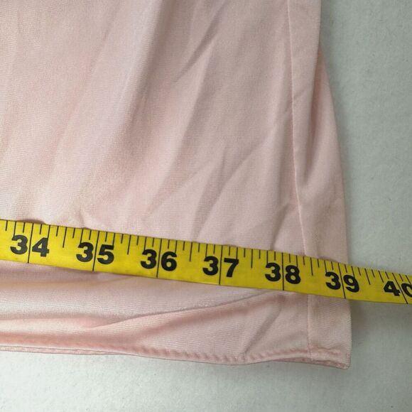 NWT VTG Shadowline Pink Nylon Nightgown 3X Lace Applique V-Neck Cap Sleeves 41" - Picture 13 of 16